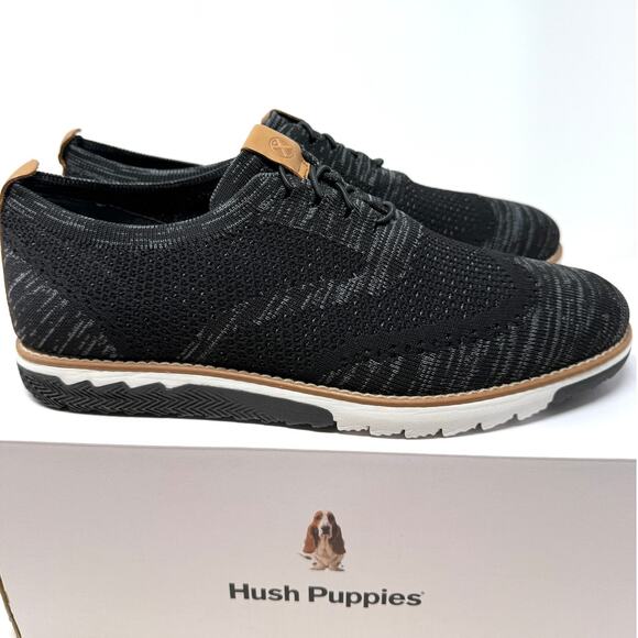 Hush Puppies Men's Expert Wingtip Knit Oxford Shoes In Black Multi Size 8 New - Picture 2 of 10